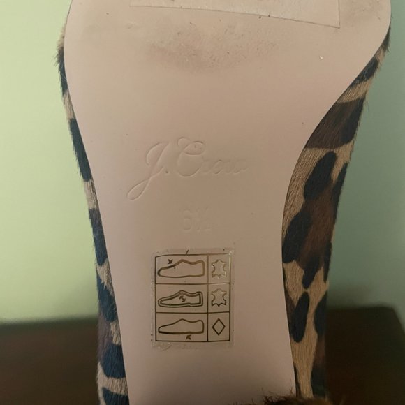J CREW Leopard Calf Hair Pointy Block Heel SZ 6.5 - Picture 3 of 3